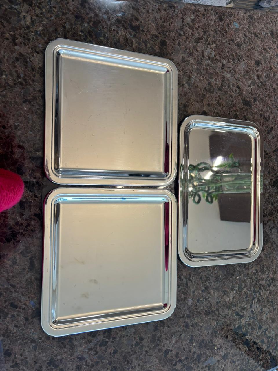 Silver Trays - Set of 3