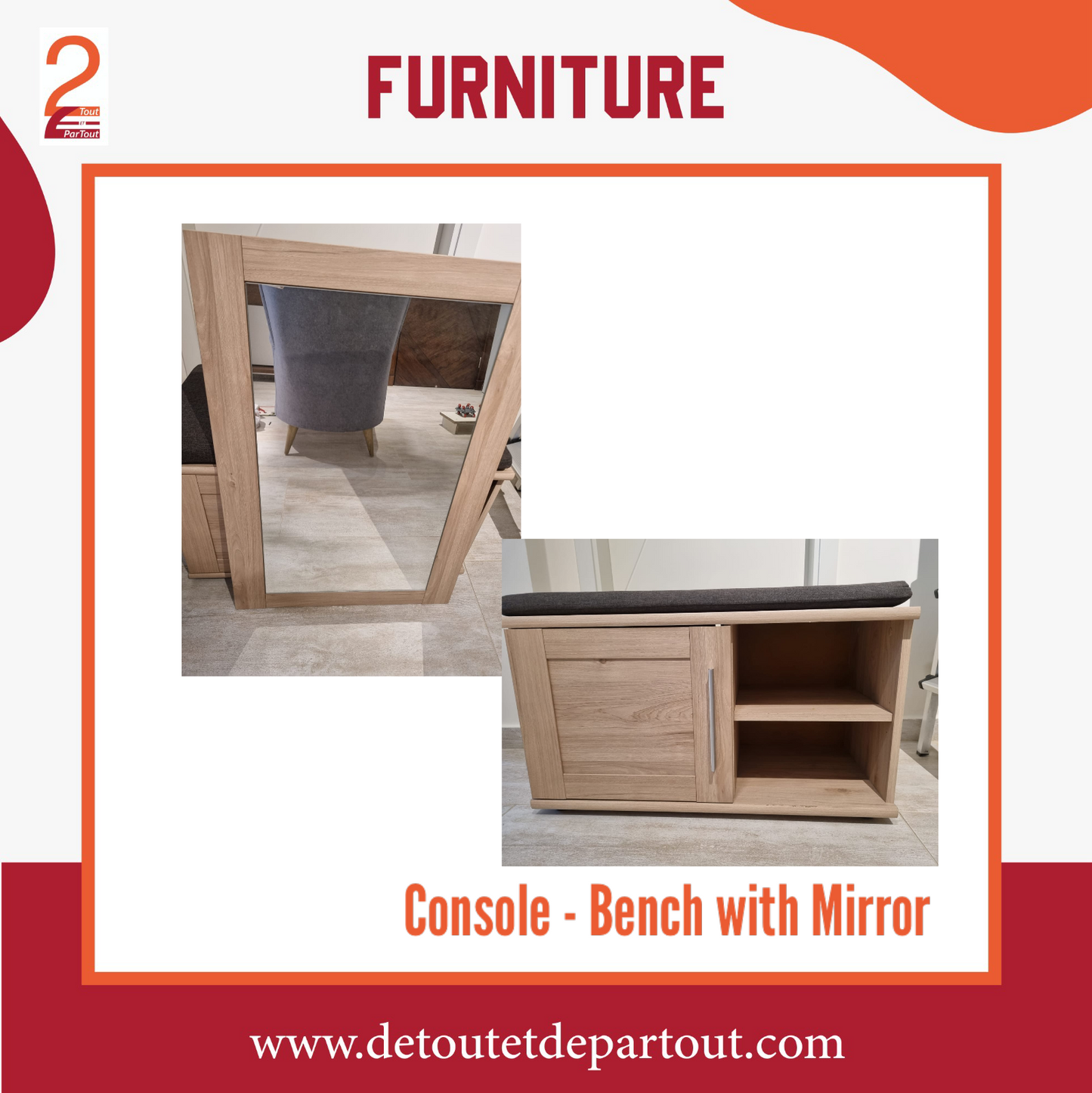 Console - Bench and Mirror