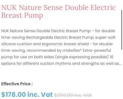 Pump - Nuk Double Electric
