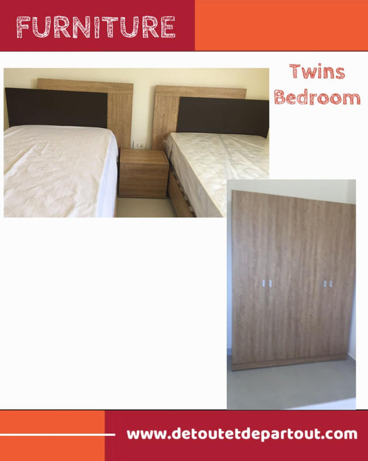 Twin Bedroom - 2 Beds and Closet