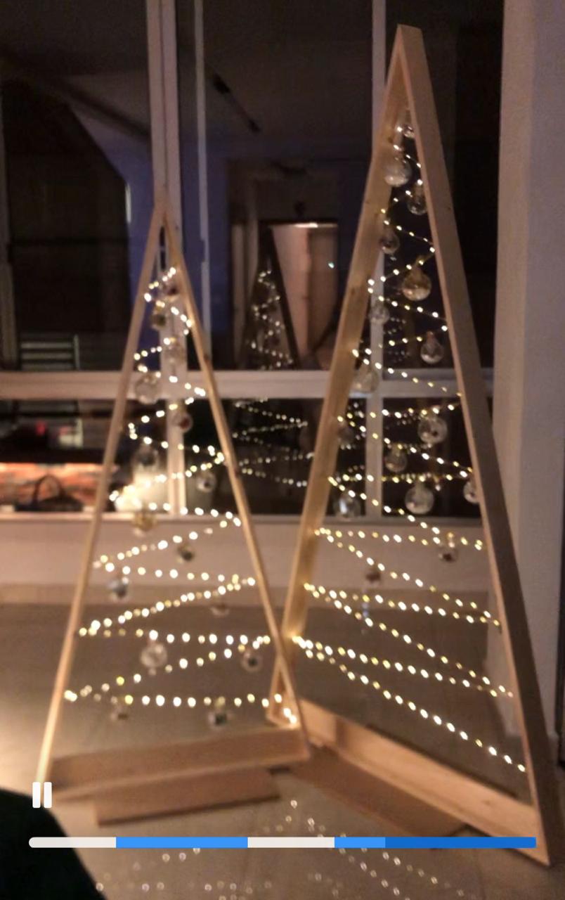 Wooden Christmas Trees - Set of 2