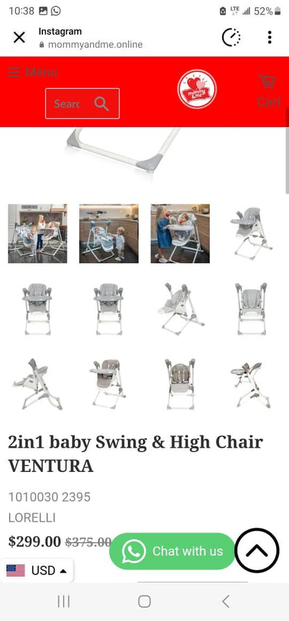 High Chair and Swing