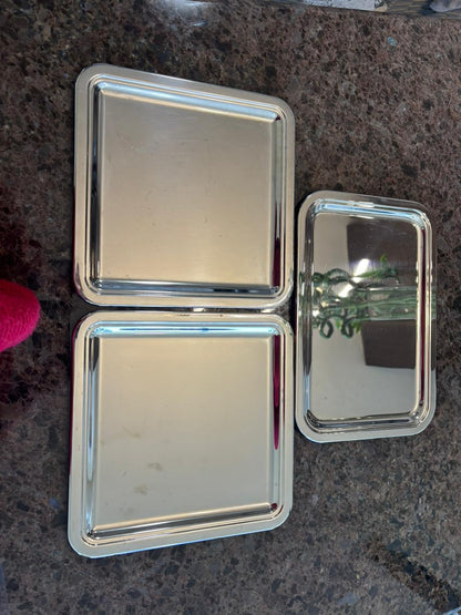 Silver Trays - Set of 3