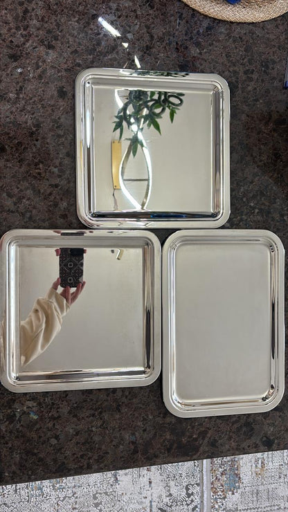 Silver Trays - Set of 3