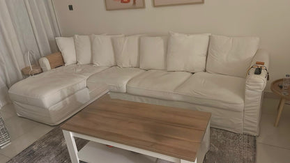 L Shape Corner with Table and Paintings