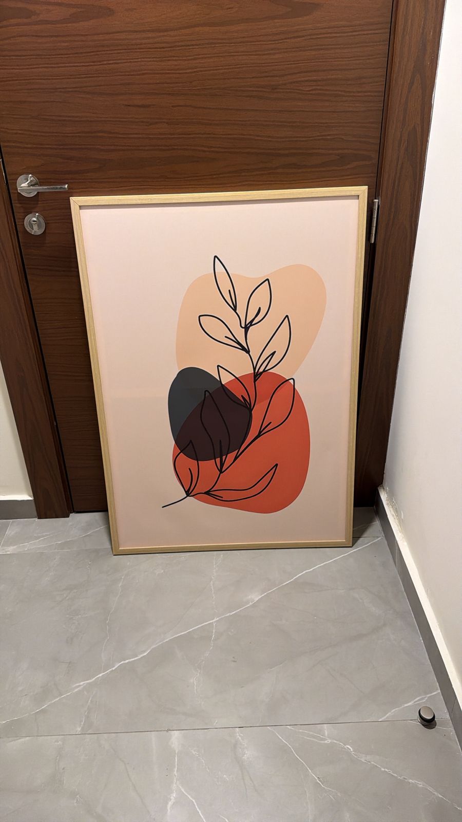 L Shape Corner with Table and Paintings