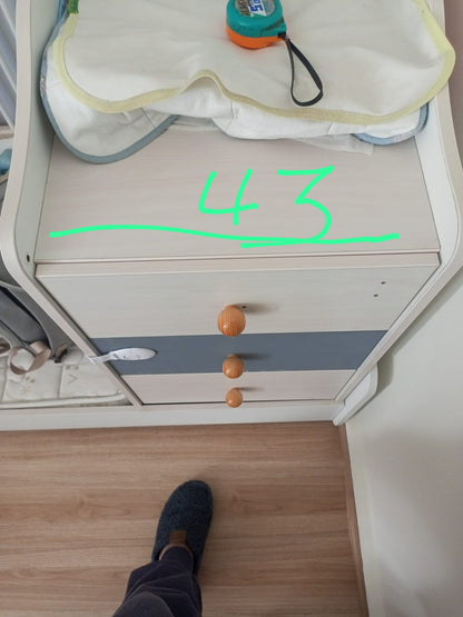 Wooden Crib with Drawers