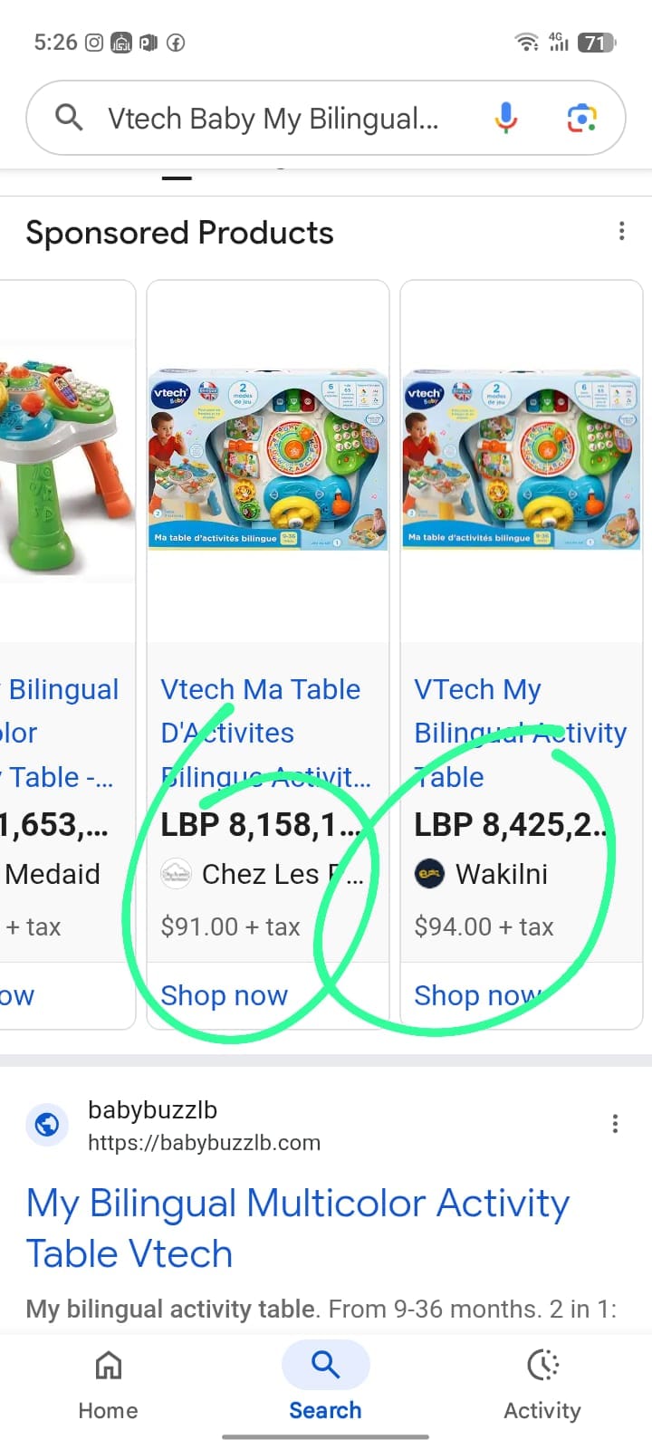 Activity Table