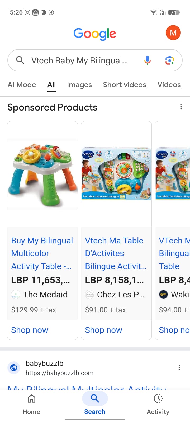 Activity Table
