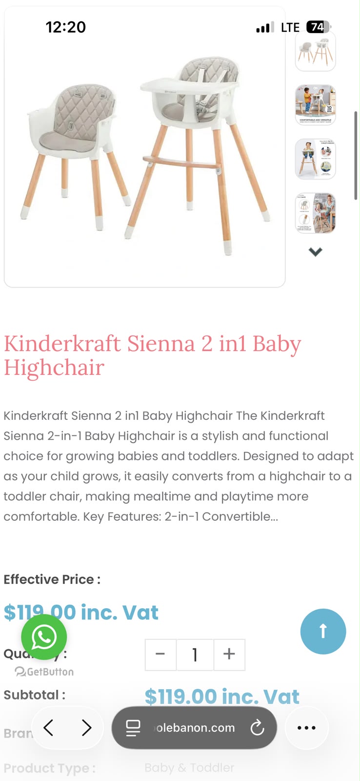 High Chair 2 in 1