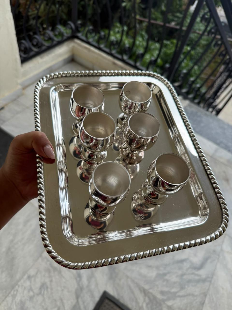 Silver Tray with Shots