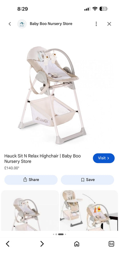 Bouncer to High Chair - New
